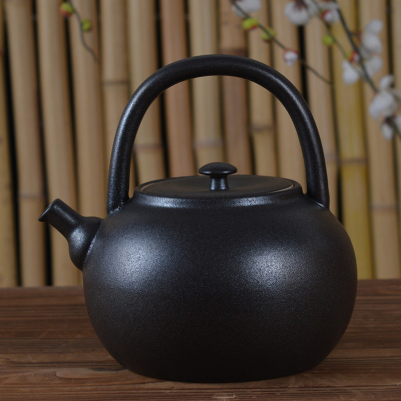 明火煮茶器家用陶瓷长侧把壶陶壶煮茶壶普洱白茶烧茶器电陶炉烧水