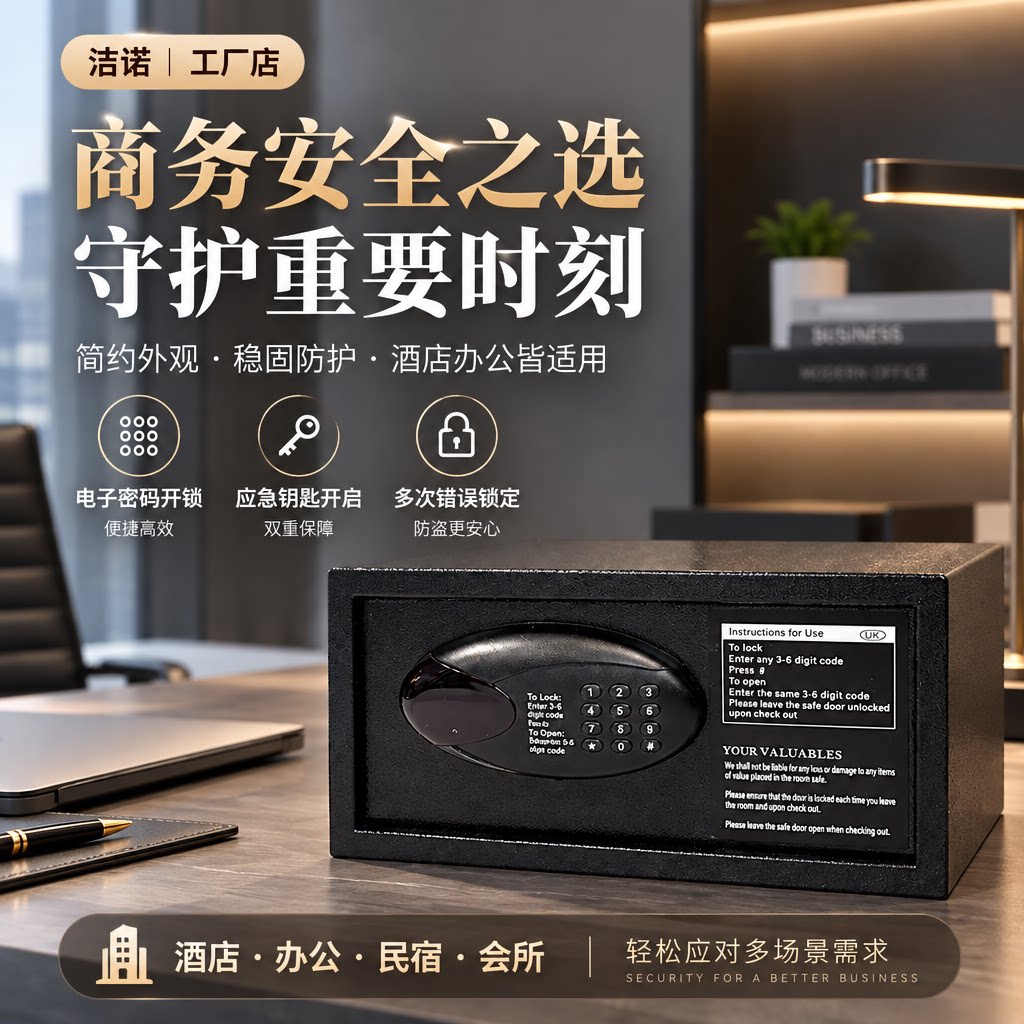 酒店专用保险柜小型隐形客房宾馆防盗钥匙电子保险箱钢密码箱商用