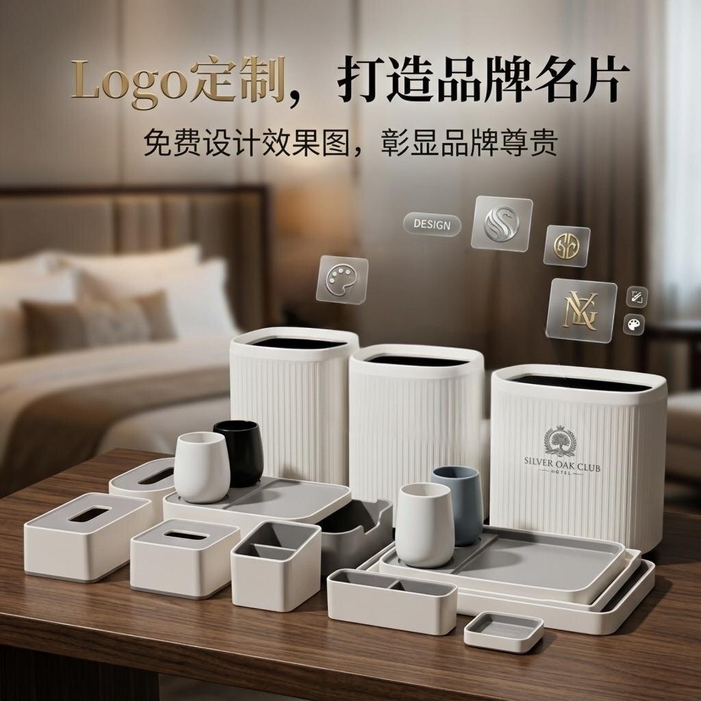 酒店洗漱收纳盒易耗品盒客房一次性托盘遥控茶叶盒皂碟牙刷纸巾盒