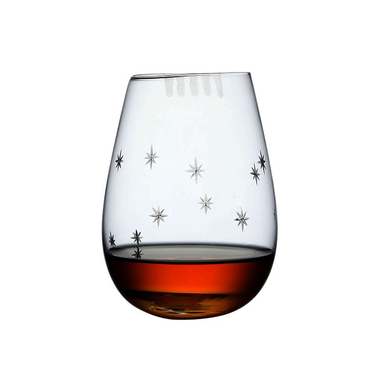昨夜星辰杯 吹过你我的风相恋了中古手刻玻璃杯洋酒杯啤酒杯子