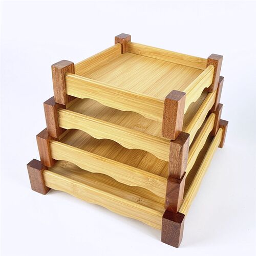 沙比利实木质高脚茶杯器托盘长方形正方形复古中国风创意餐具摆件