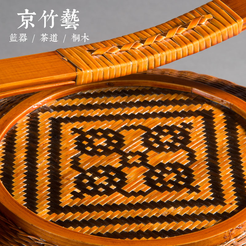 纯手工竹编圆形三层手提家用竹篮子食盒礼品月饼野餐复古篮子餐具