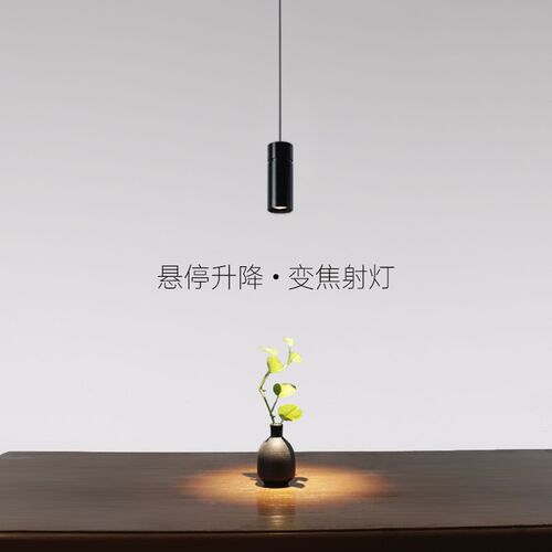led明装吊灯吧台餐厅桌面自由伸缩升降吸顶智能变焦吊线射灯床头