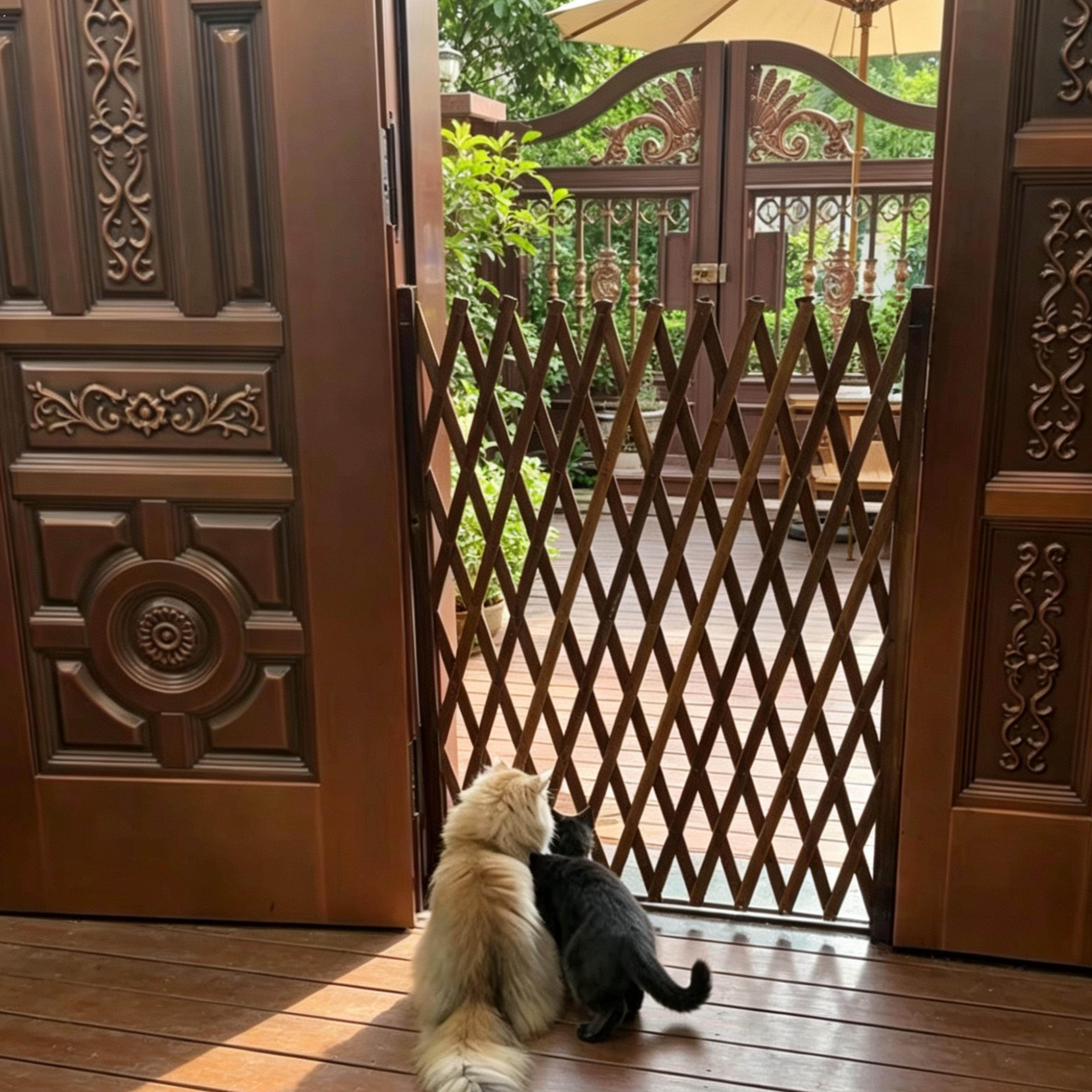 宠物栅栏栅栏隔离门户外室内伸缩隔断拦猫拦狗栅栏挡板隔离网门栏