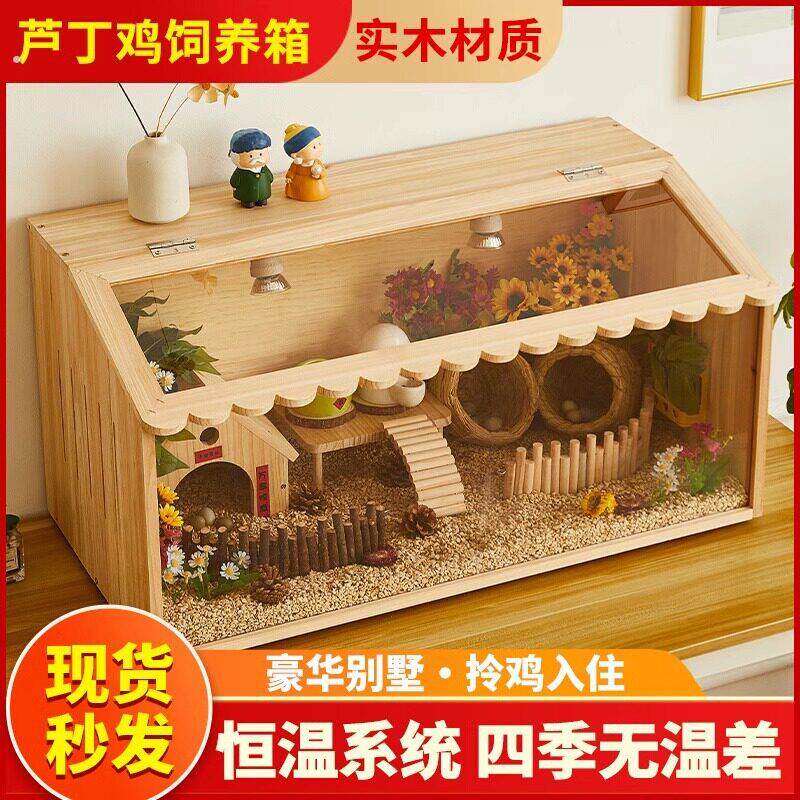 芦丁鸡饲养箱大号别墅亚克力透明仓鼠笼子鸡窝箱爬宠专用造景小屋