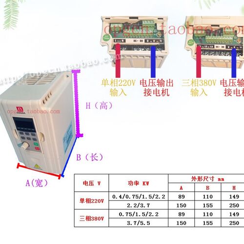 德玛变频器DEMA/D1/D5M-0.4/0.75/1.5/2.2/3.7/5.5/7.5-S2/T4-1BA