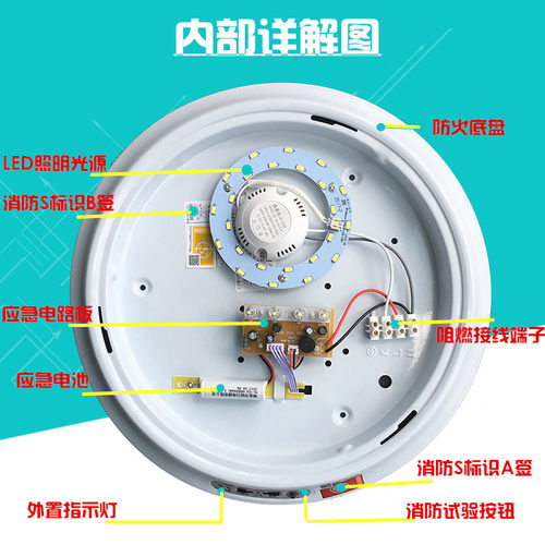 LED感应吸顶灯人体红外线智能消防带应急声控灯楼道过道 声光控