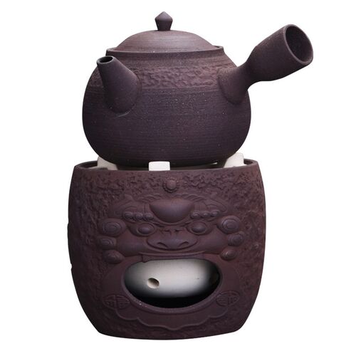 围炉煮茶粗陶炭火炉煮茶烧水壶功夫茶具复古陶瓷茶壶茶馆家用户外