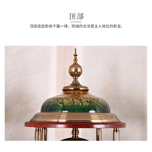 酒槽落地钟美式金属实木客厅别墅立钟欧式大钟摆件时钟静音石英钟