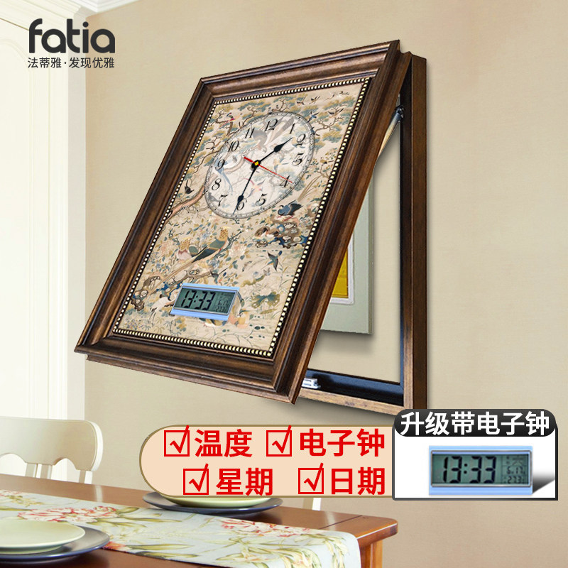 美式电表箱装饰画带万年历免打孔配电箱欧式复古风电闸箱遮挡挂画