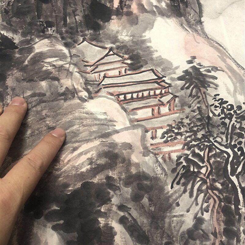 1:1黄宾虹林泉高致写意山水画国画艺术微喷古代名画复制品装饰画