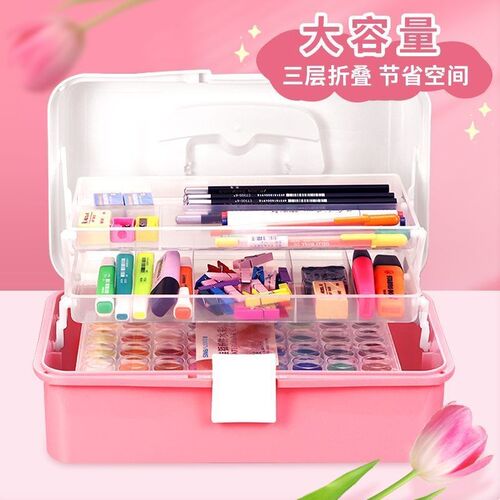 化妆品收纳盒化妆品整理盒防尘手提箱家庭杂物收纳神器化妆品盒子