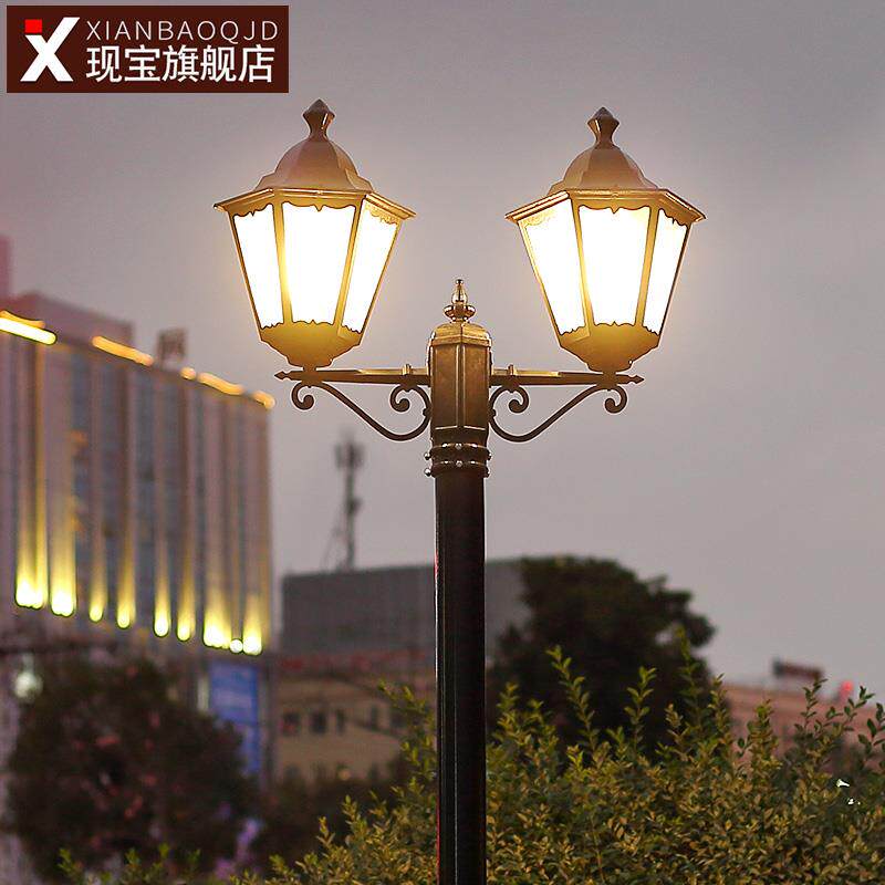 led路灯户外防水欧式别墅小区灯景观高杆复古室外园林庭院简约灯