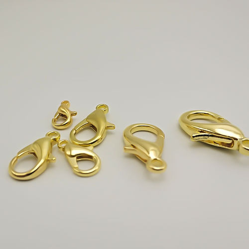 金色合金龙虾虾米扣钥匙扣饰品毛绒球挂件小挂钩diy圈挂绳项链扣