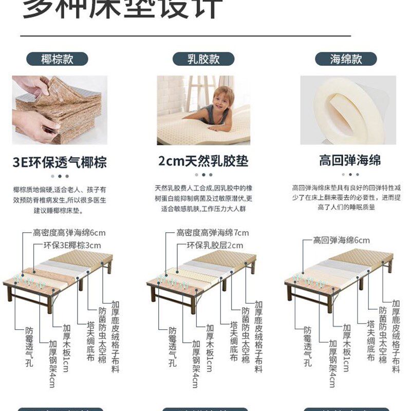 折叠床单人床办公室神器午休折叠床书房酒店拼接床加床加固可折叠