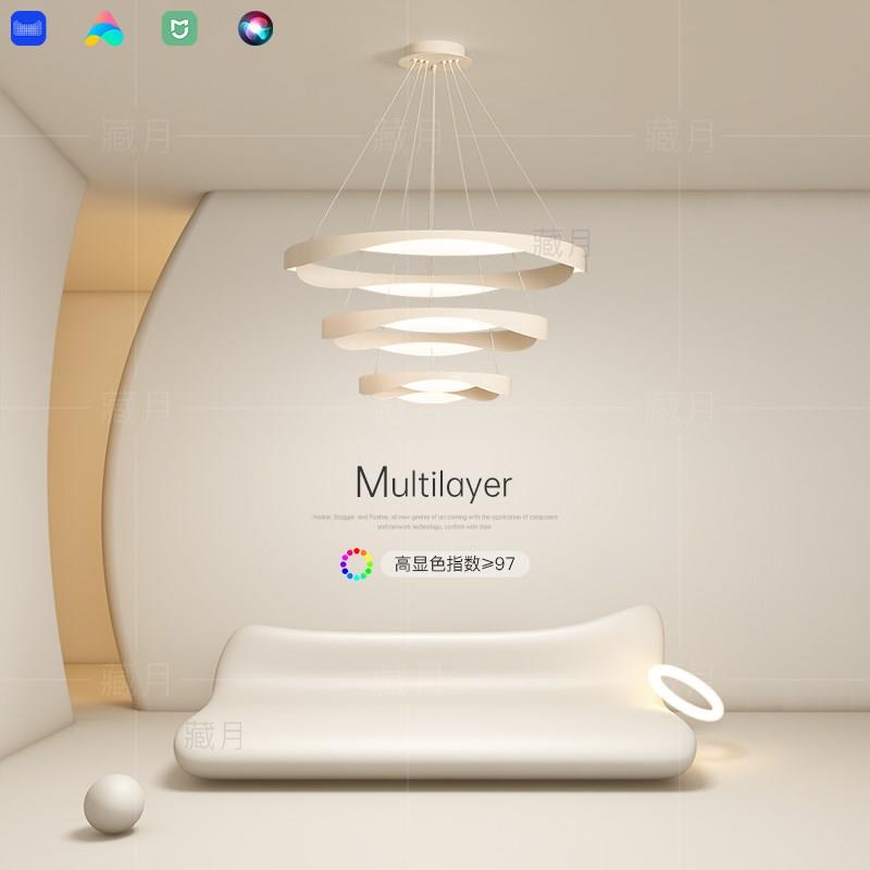 极简客厅吊灯创意led餐厅灯圆形主卧室灯吧台餐桌灯2026新款灯具