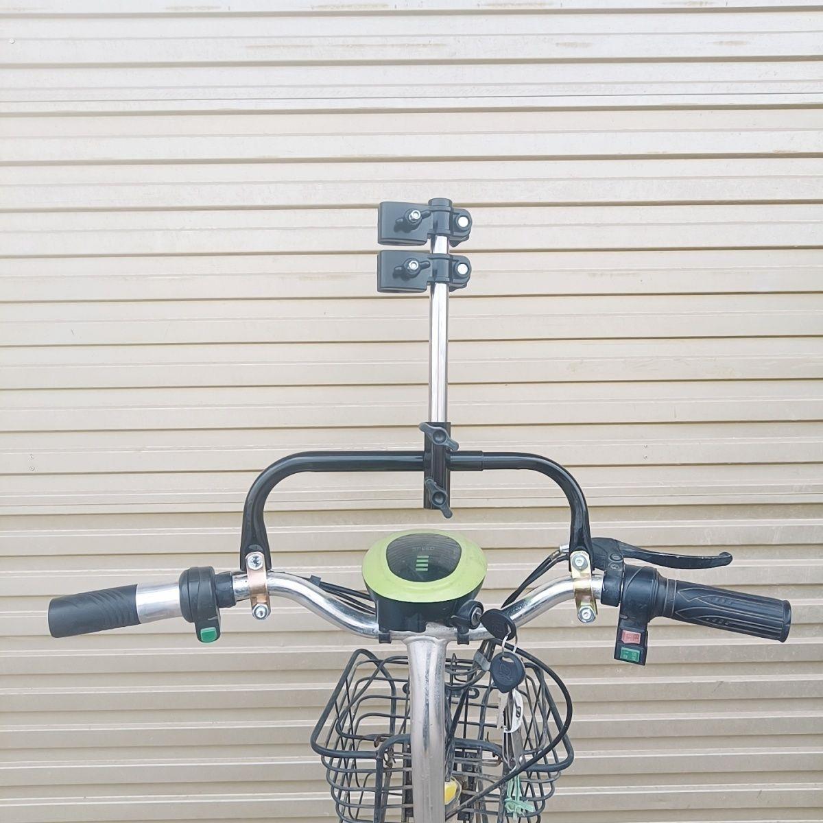 电动车雨伞自行车撑伞支架固定神器电动车两用双夹雨伞支架