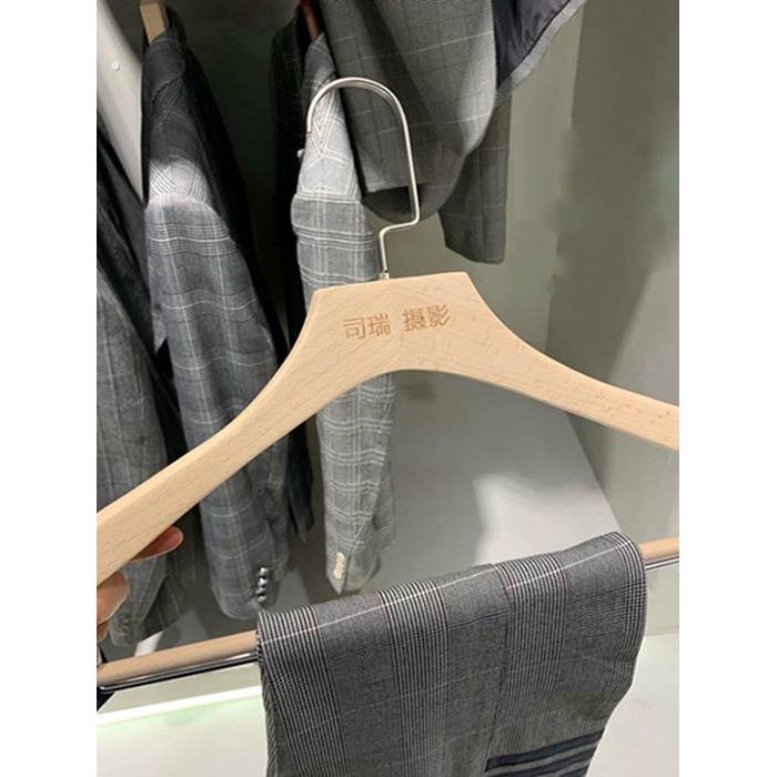 宽肩套装复古原木本色无痕大衣柜家用服装店实木西装衣架衣撑子挂