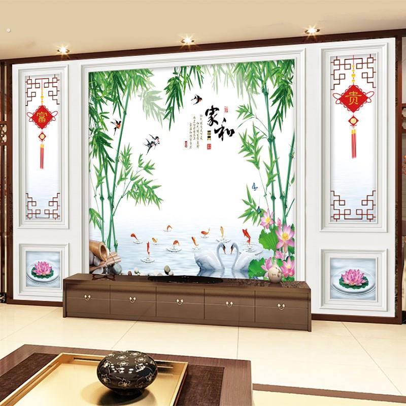新款现代家和富贵自粘墙贴壁画客厅简约风五宫格电视背景墙装饰画
