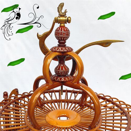 新款复古手工便宜圆形老竹广式画眉广笼广西底鸟笼子全套配件包邮