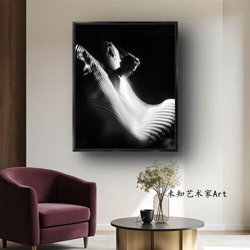 超现实艺术黑白简约挂画高级感壁画卧室客厅沙发挂墙壁画装饰画潮