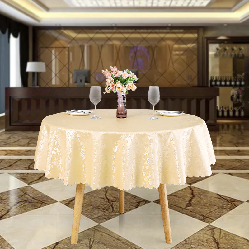 欧式防水防油防烫免洗桌布酒店饭店家用圆形大圆桌餐桌布台布布艺