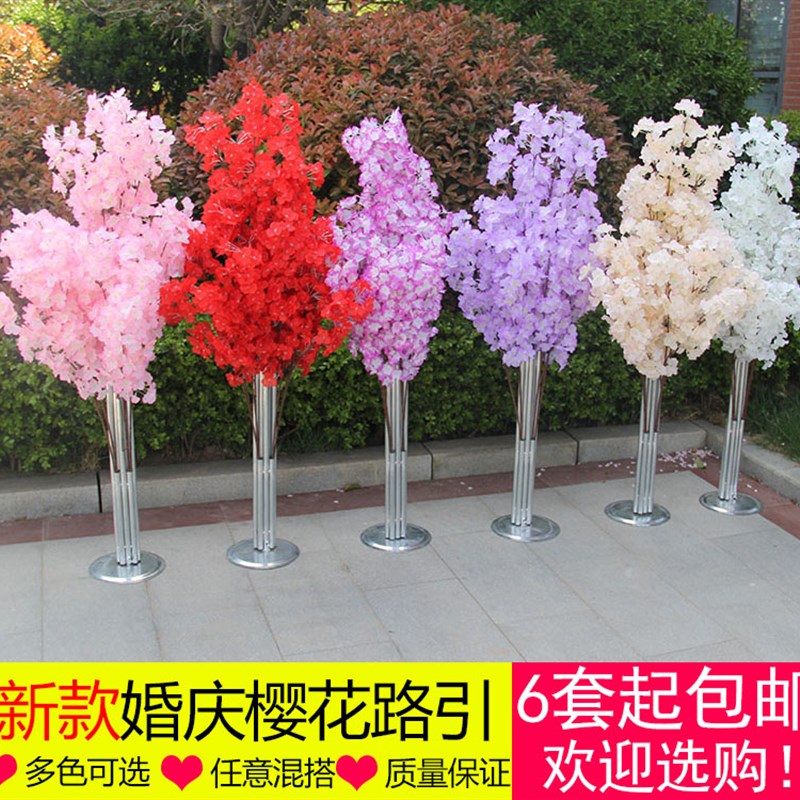 新款婚庆樱花路引道具婚礼背景拱门架子樱花树铁艺樱花路引路引花