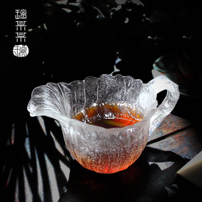 冰冻烧琉璃带把公道杯创意手工复古公杯日式耐热匀茶杯分酒分茶器