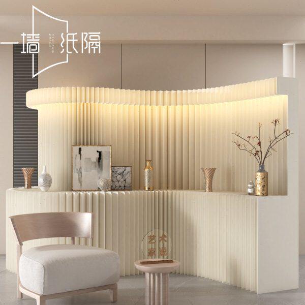 屏风隔断假墙置物展台办公室内隔断墙玄关美容院分隔板墙简易自装