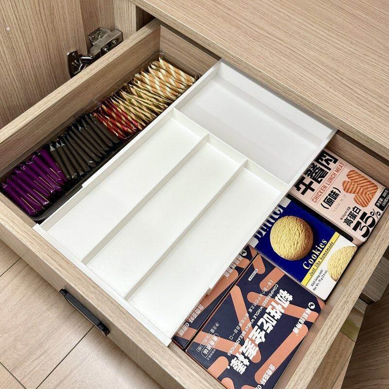 整体橱柜抽屉内置分隔神器伸缩抽拉悬挂式上下分层置物架分格收纳
