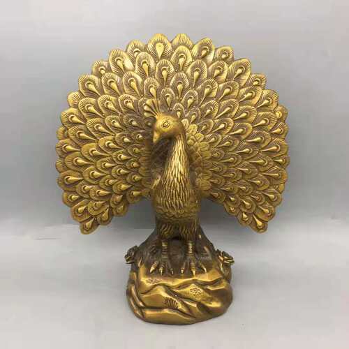 纯铜孔雀开屏摆件仿古孔雀开屏家居装饰工艺品办公纳福礼品