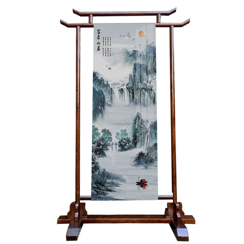 立式挂画展示木架 中式导向牌展示架 实木婚纱陈列架 可拆装展览