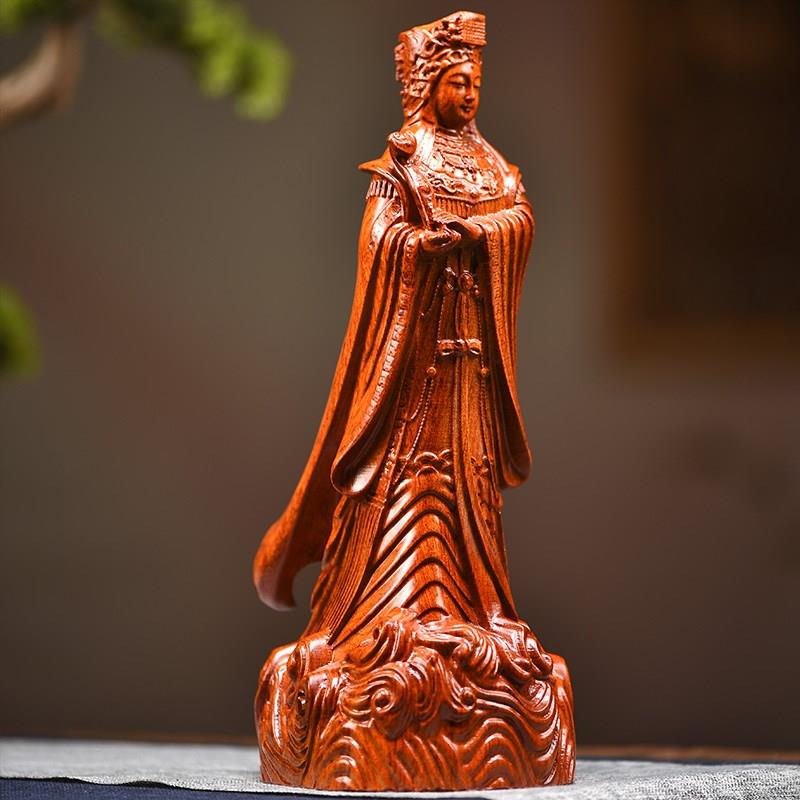 花梨木妈祖神像摆件家用供奉妈祖像海神天上圣像母实木雕刻工艺品