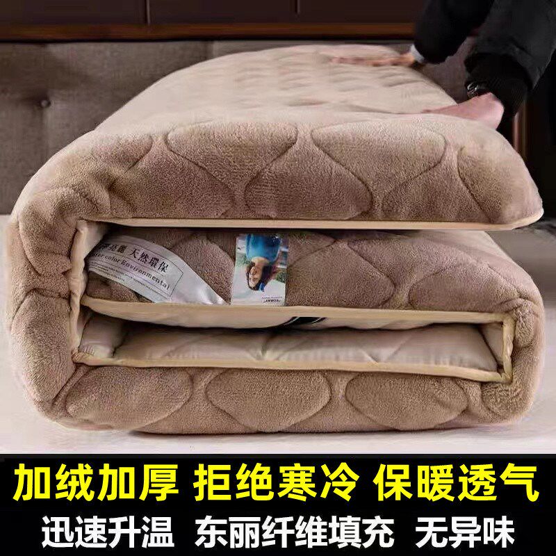 加厚法兰绒保暖学生宿舍单双人0.9m1/1.2X1.9m1.5床垫1.8X2X2.2米