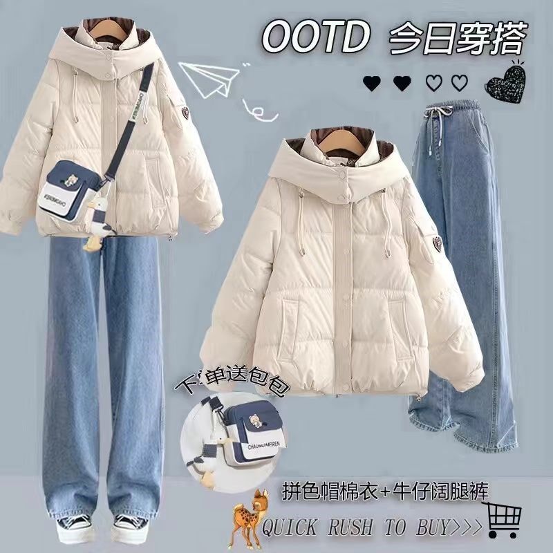 女童秋冬羽绒服套装2024新款12岁13中大童15学生洋气棉服网红外套