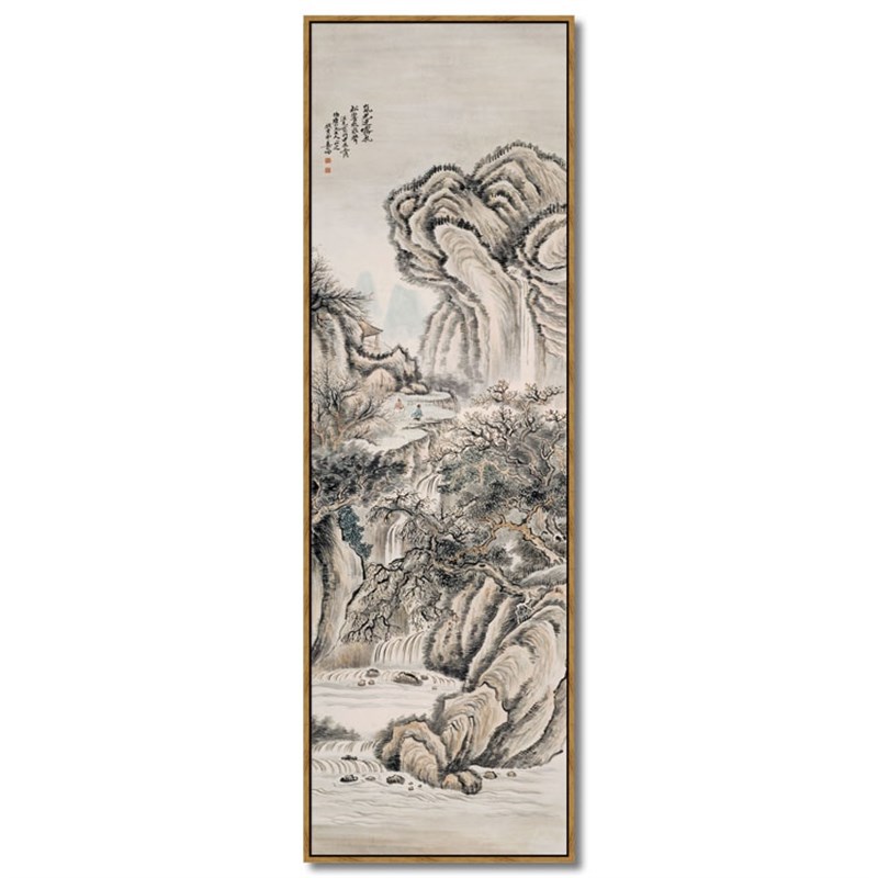 米亦堂x水墨四条屏 新中式装饰客厅国画餐厅玄关茶室竖幅山水定做