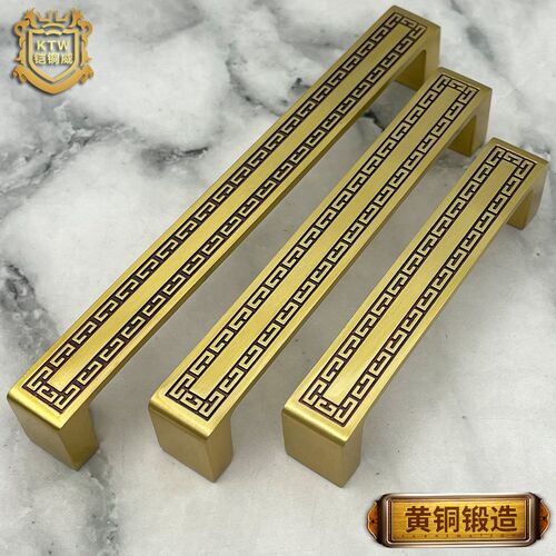 铠铜威中式拉手柜门家具衣柜门把手仿古铜色橱柜子抽屉黄铜拉手