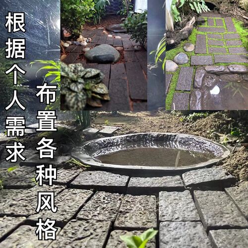 萌乾黄缘缸造景保湿小陶砖吸水加湿半水龟造景专用小地砖