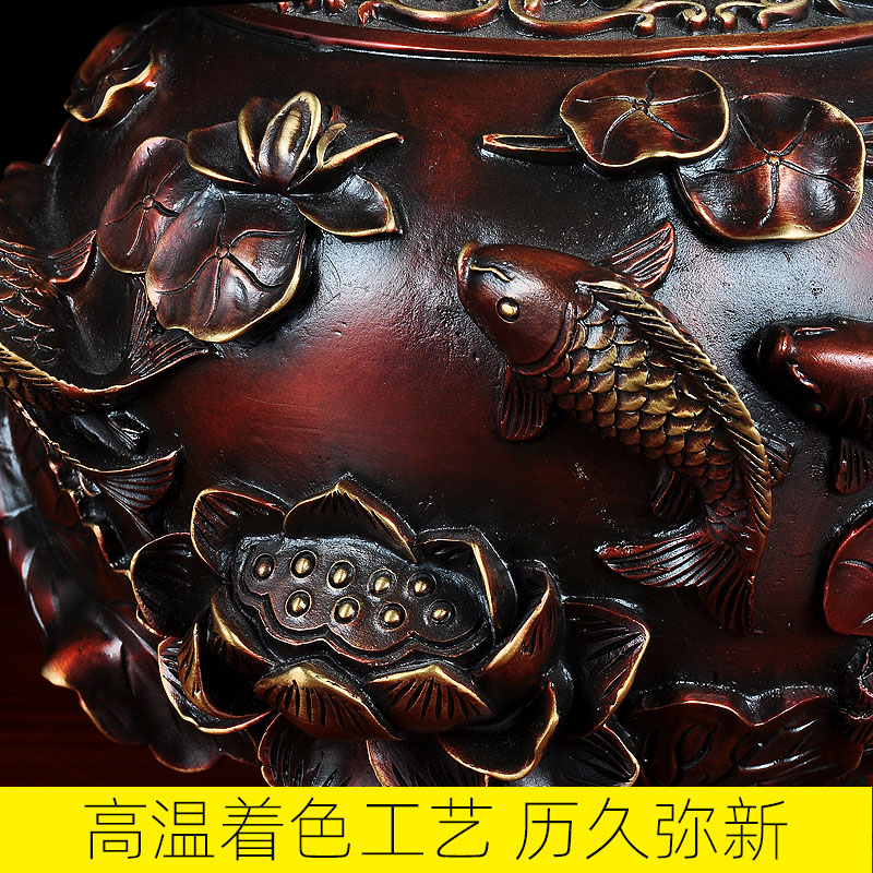 纯铜轻奢花瓶摆件大号家居客厅插花创意摆设家用玄关电视柜装饰品