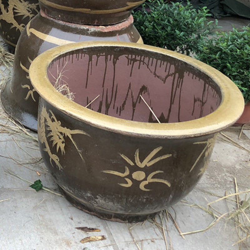 龙缸花盆 沙缸盆 户外花盆 大型铁树盆 大型室外植物盆景花盆圆形