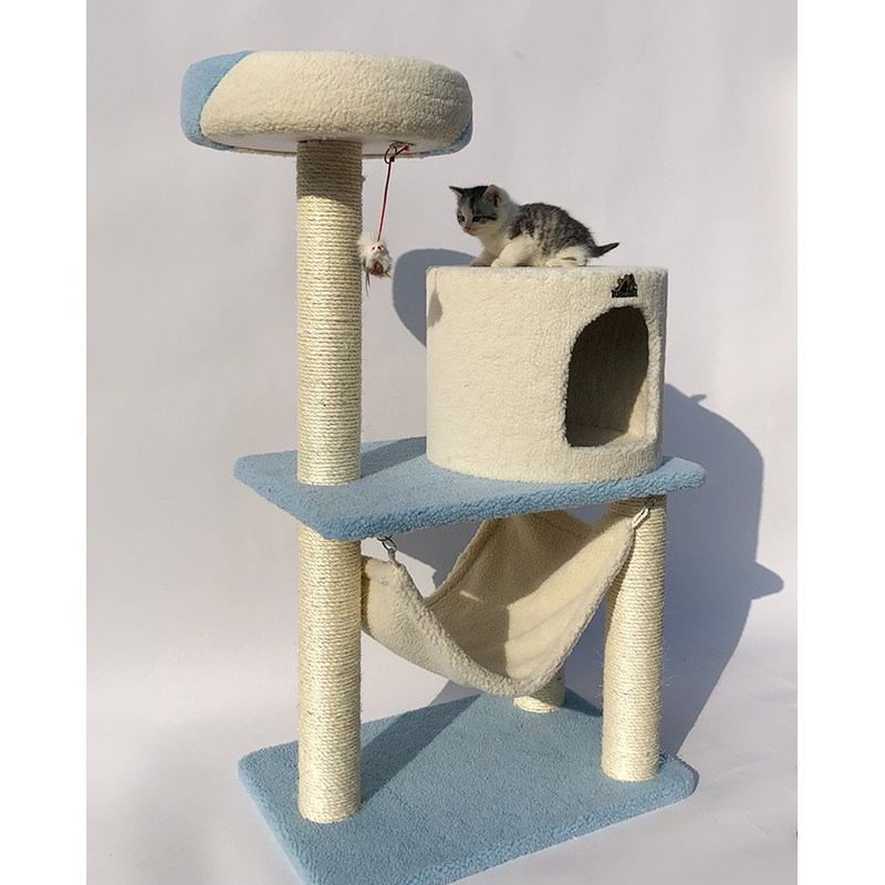 猫爬架剑麻小型猫抓柱猫树猫窝出口猫跳台实木猫架猫抓板四季通用