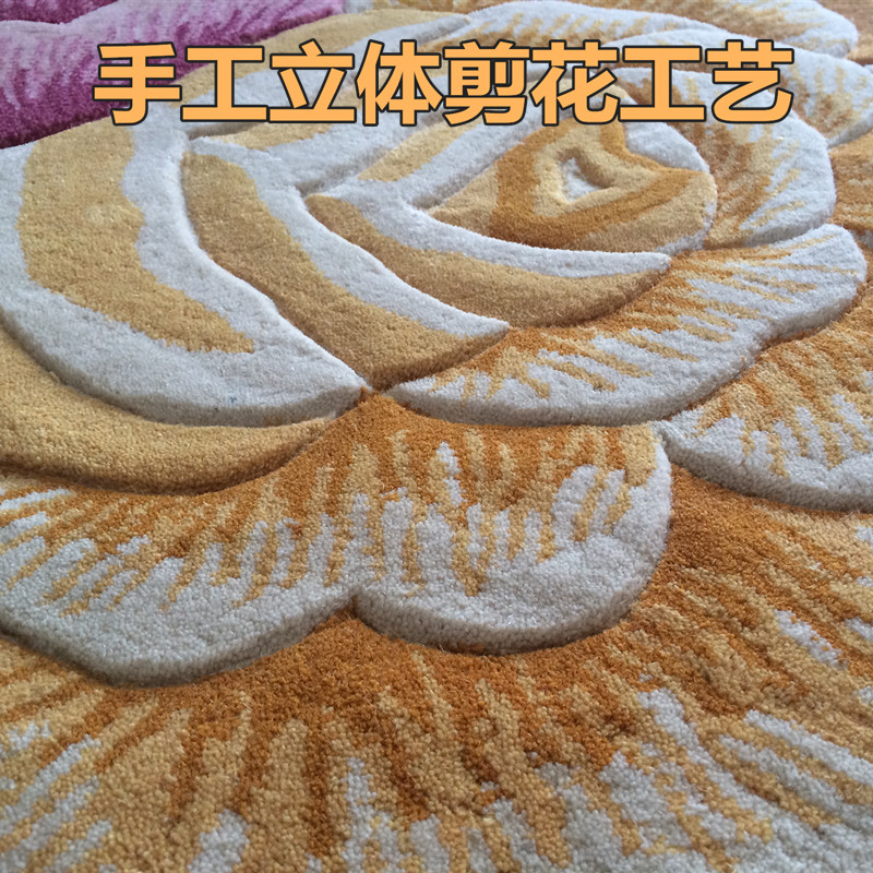 手工羊毛地毯欧式田园花朵美式别墅客厅茶几地毯客房卧室床前毯