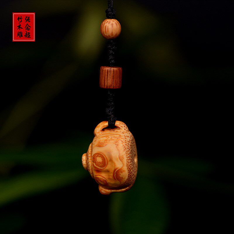 精选竹根雕把把壶挂坠竹雕茶壶挂件手工艺竹壶竹钉包挂件钥匙挂坠