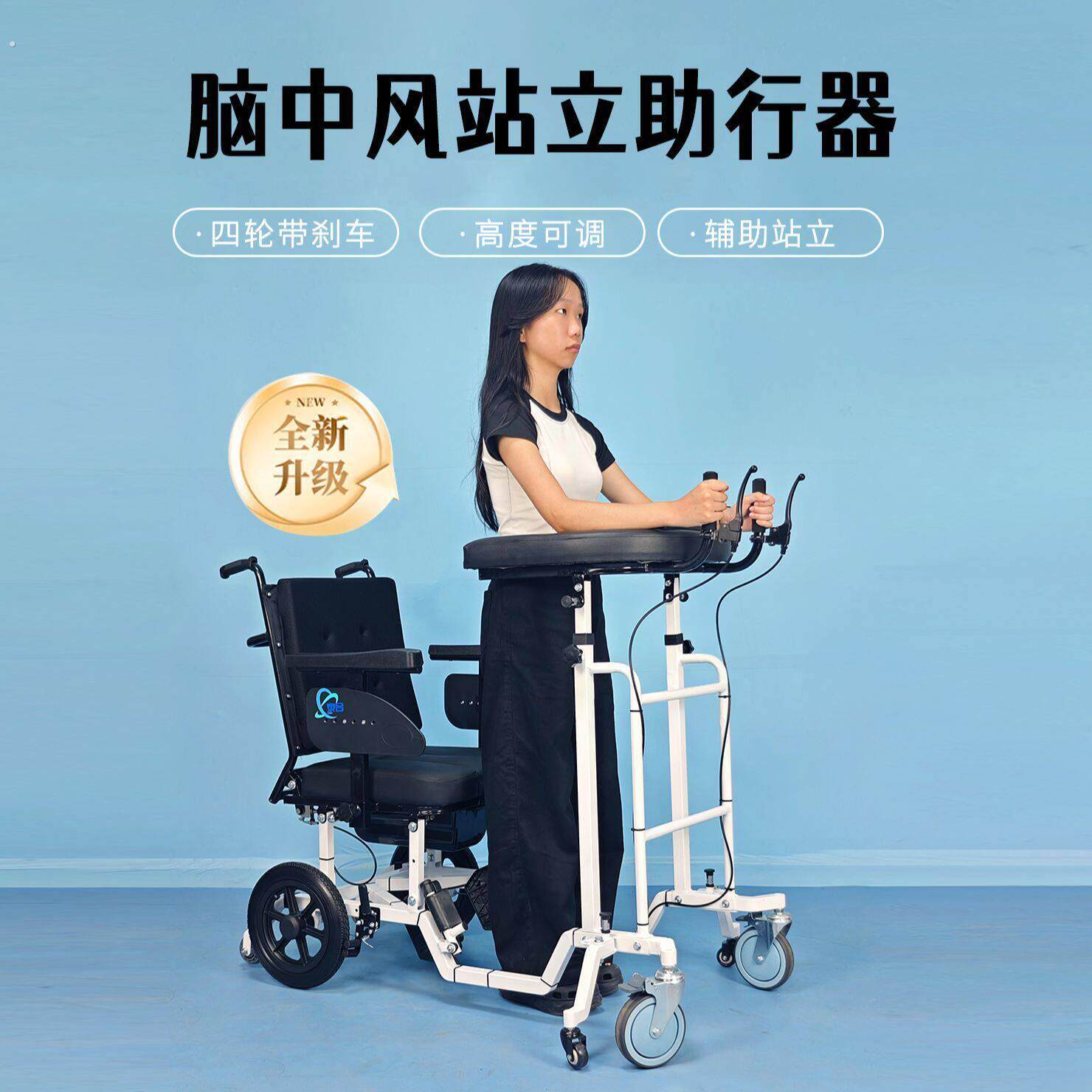 泰合老人残疾人病人辅助站立架坐便椅康复锻炼学步车走步机助行器