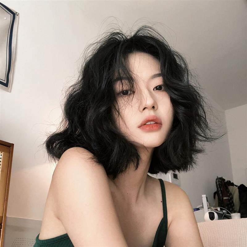 羊毛卷假发大嫂同款自然蓬松逼真中分浏海短卷发气质短羊毛卷泡面