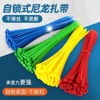彩色可拆卸尼龙扎带彩色塑料扎线带可重复使用固定封口可松式活扣
