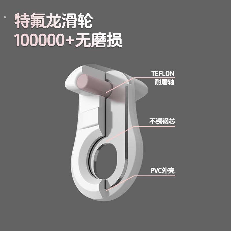 窗帘轨道静音滑轨顶装轨道窗帘滑轨侧装窗帘杆轨道窗帘轨道挂钩式