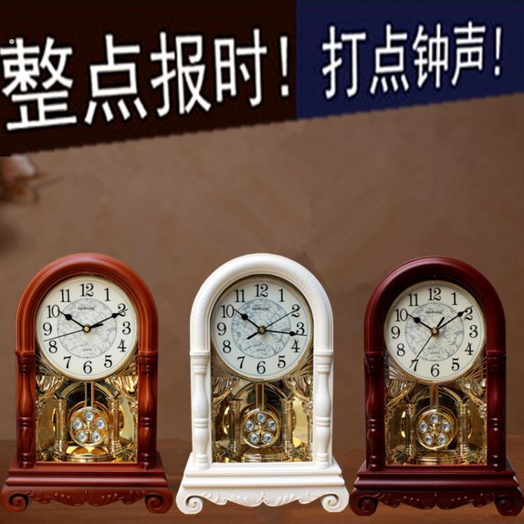 欧式复古钟表家用座钟客厅大号老式摆钟美式桌面摆件台式坐钟