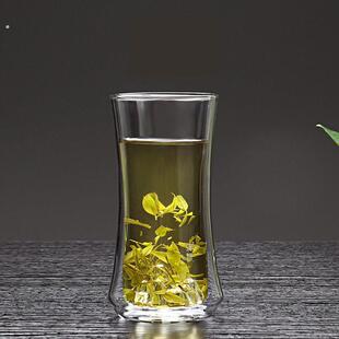 双层观山杯隔热玻璃杯高档泡龙井绿茶杯专用茶杯子男士高级猴魁杯