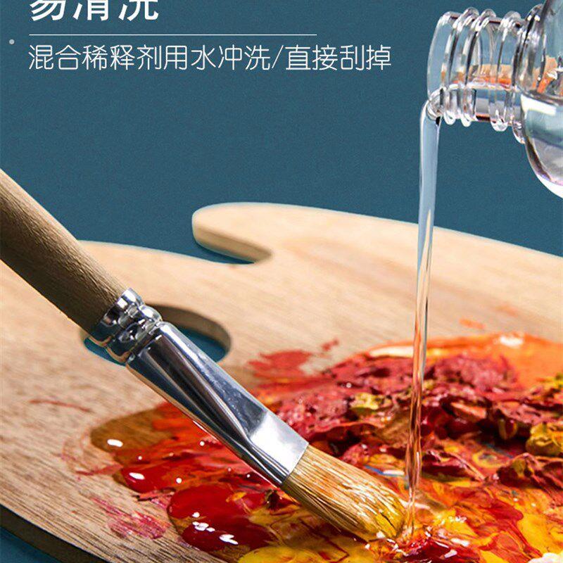 绚马画材调色板木制封油椭圆形调色板丙烯油画美术生专用工具水粉